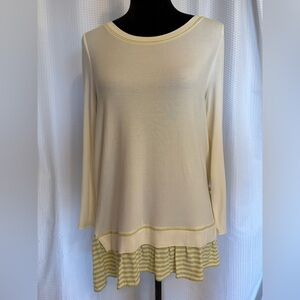 Matilda Jane ivory white oversized blouse ruffled hem size small